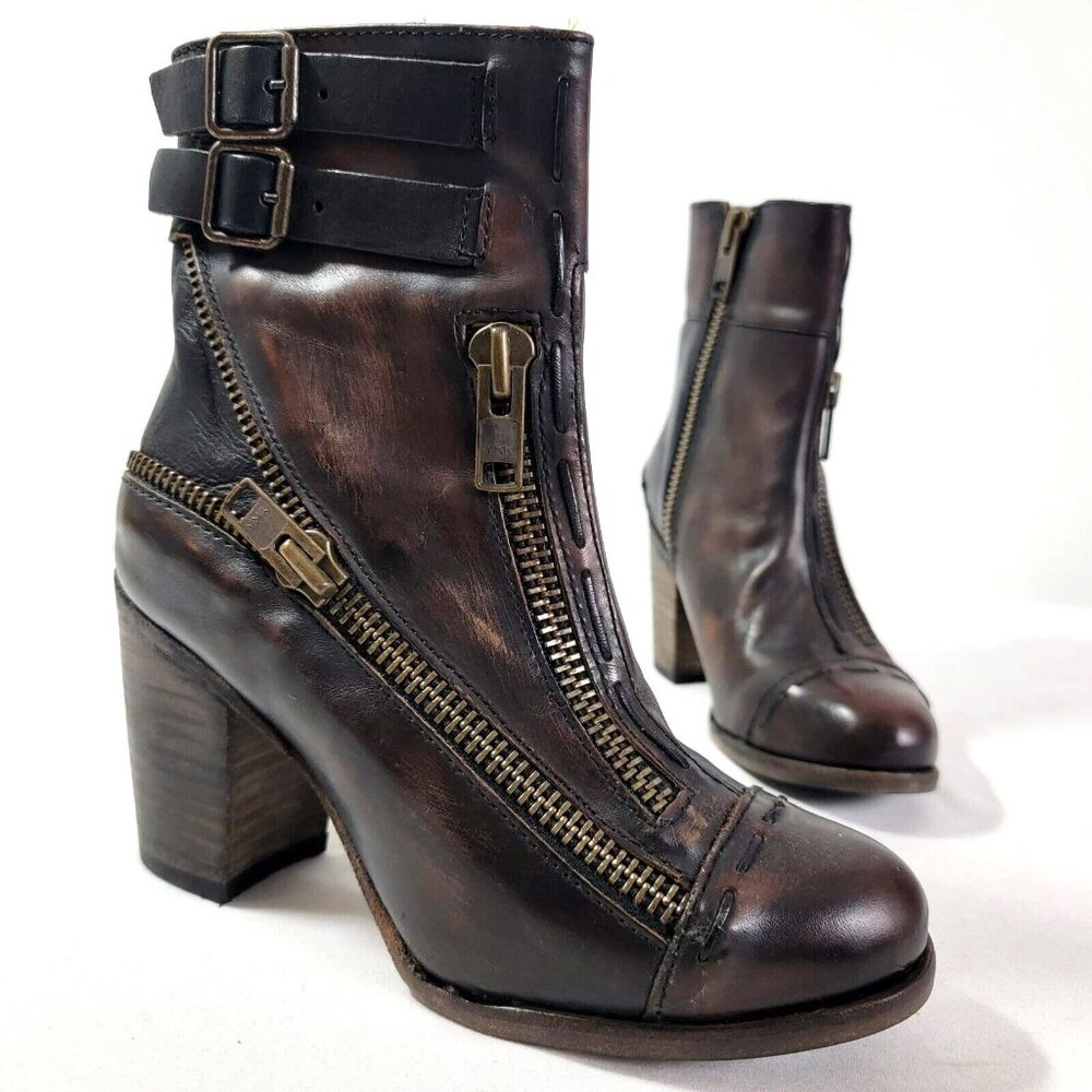 Freebird Brown Leather Ankle Boots